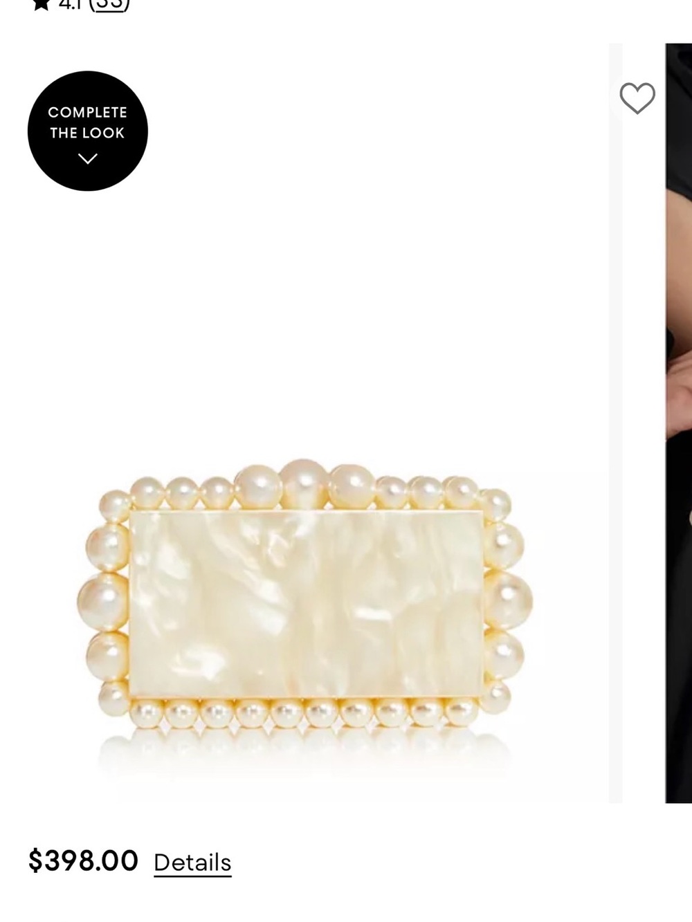 cult gaia Eos Box Clutch Pearl-Trimmed Iridescent Clutch - Picture 2 of 5
